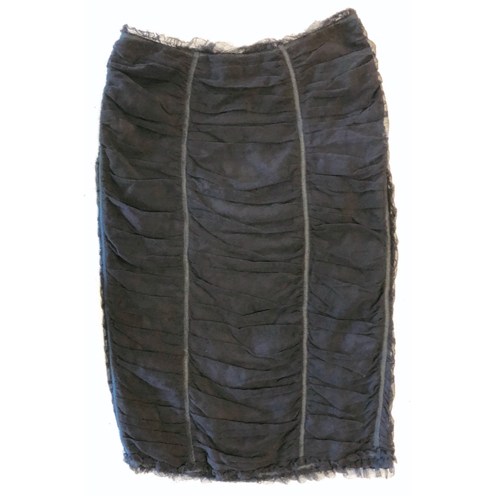 D&G Black Mesh Gauze Cotton Pencil Skirt Sz 40 4